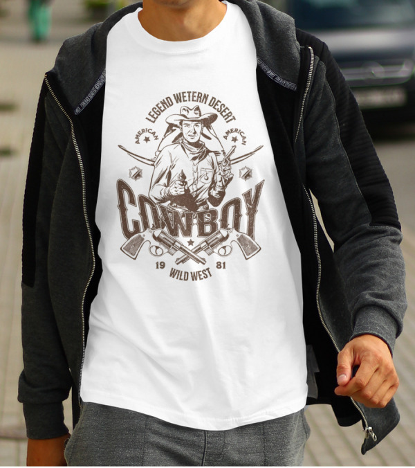 Legend Western Desert American Cowboy Wild West 1981 T-Shirt