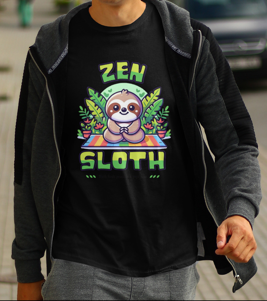 Zen Sloth Finds Peace In A Yoga Pose T-Shirt