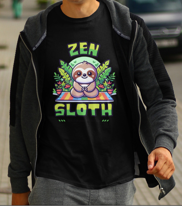Zen Sloth Finds Peace In A Yoga Pose T-Shirt
