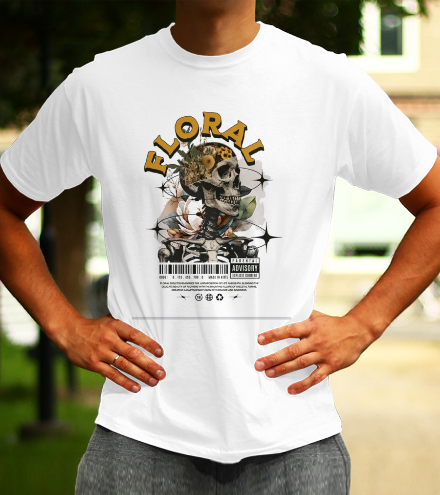FLORAL ADVISORY SKELETON T-Shirt