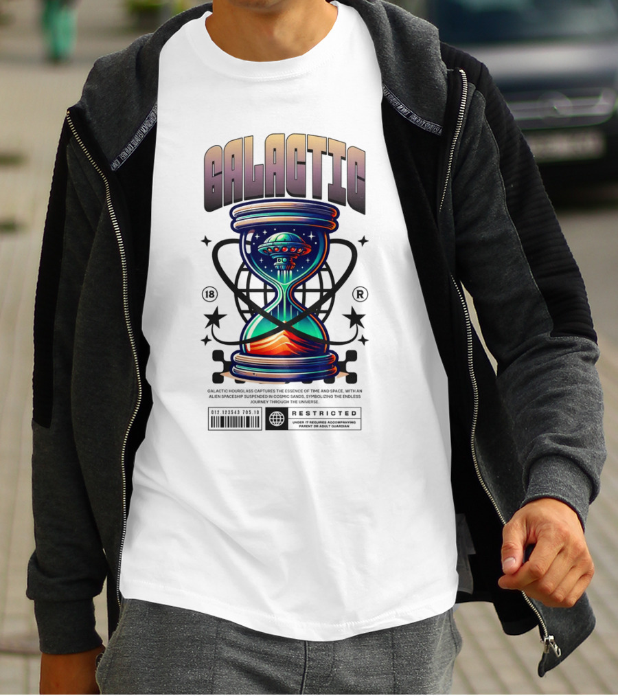 Galactic UFO In Restriction Hourglass T-Shirt