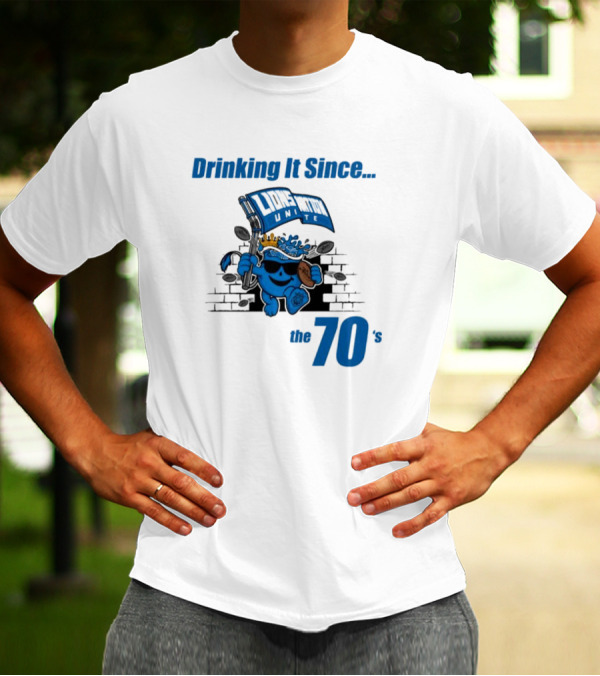 Lions United Drinking It Since The 70’s Fun Character With Flag And Crown T-Shirt