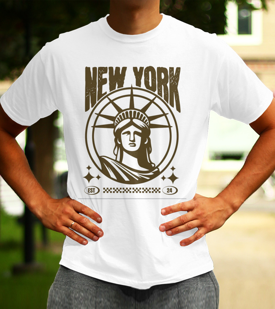 New York Statue Of Liberty EST 24 T-Shirt