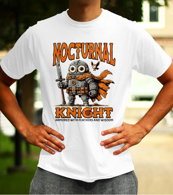 Nocturnal Knight Armored With Feathers And Wisdom Owl T-Shirt