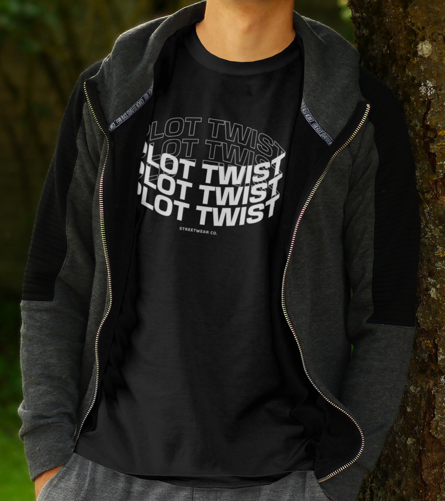 Plot Twist Streetwear Co. Repeated Text T-Shirt
