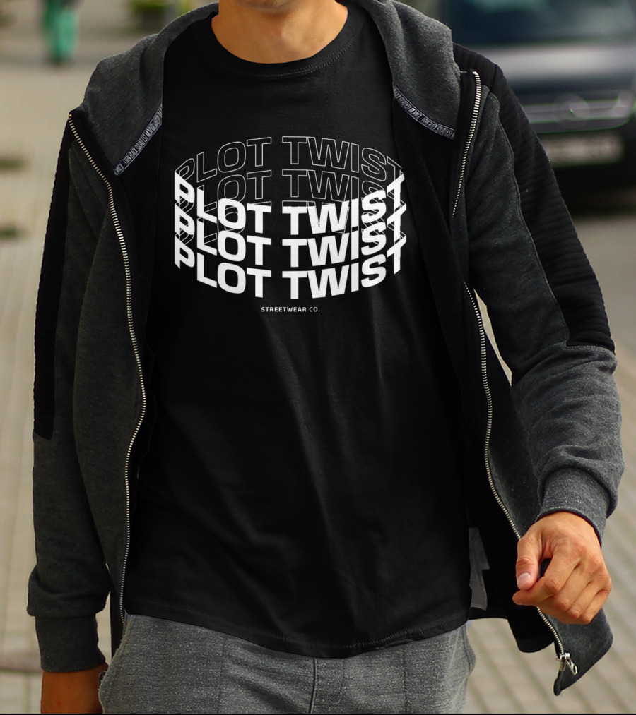 Plot Twist Streetwear Co. Repeated Text T-Shirt