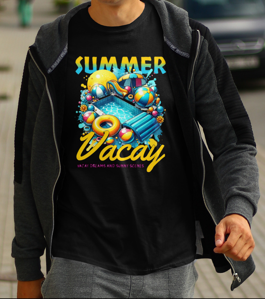 Summer Vacay Dreams And Sunny Scenes Pool Party T-Shirt