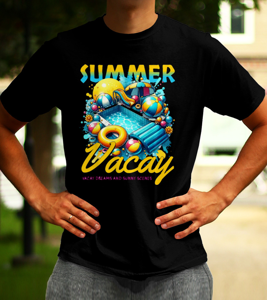 Summer Vacay Dreams And Sunny Scenes Pool Party T-Shirt