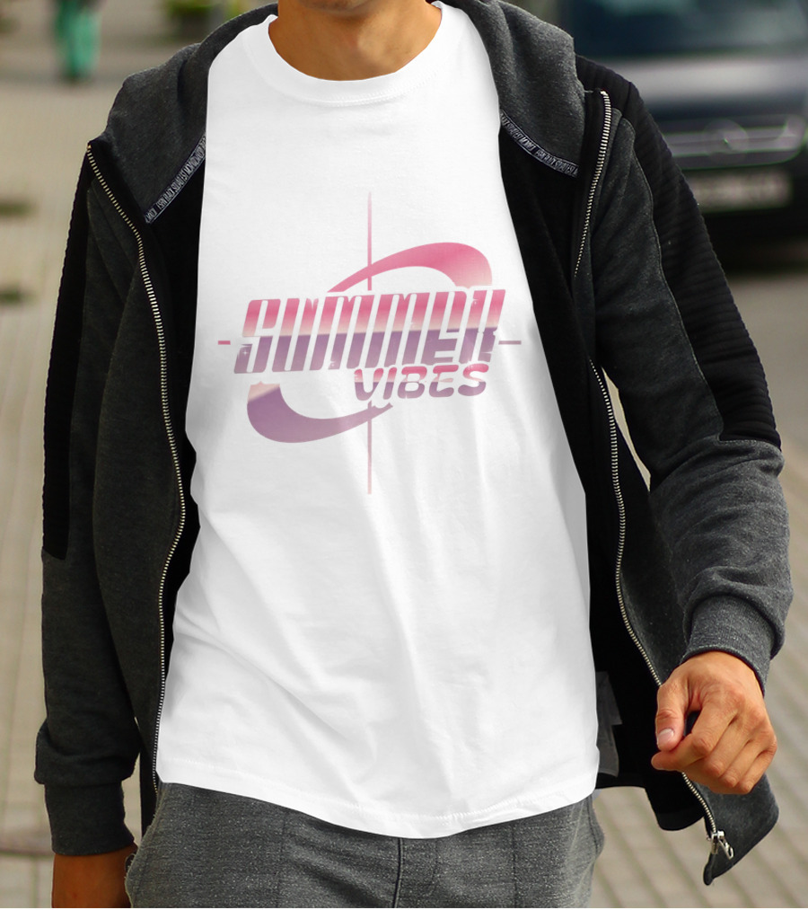 SUMMER VIBES Aesthetic Pink And Purple Planetary T-Shirt