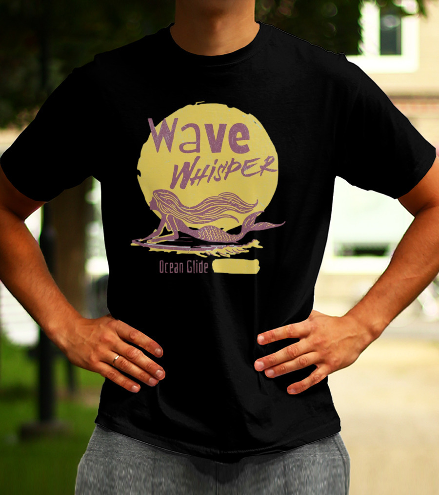 Wave Whisper Ocean Glide Mermaid In Moonlight T-Shirt