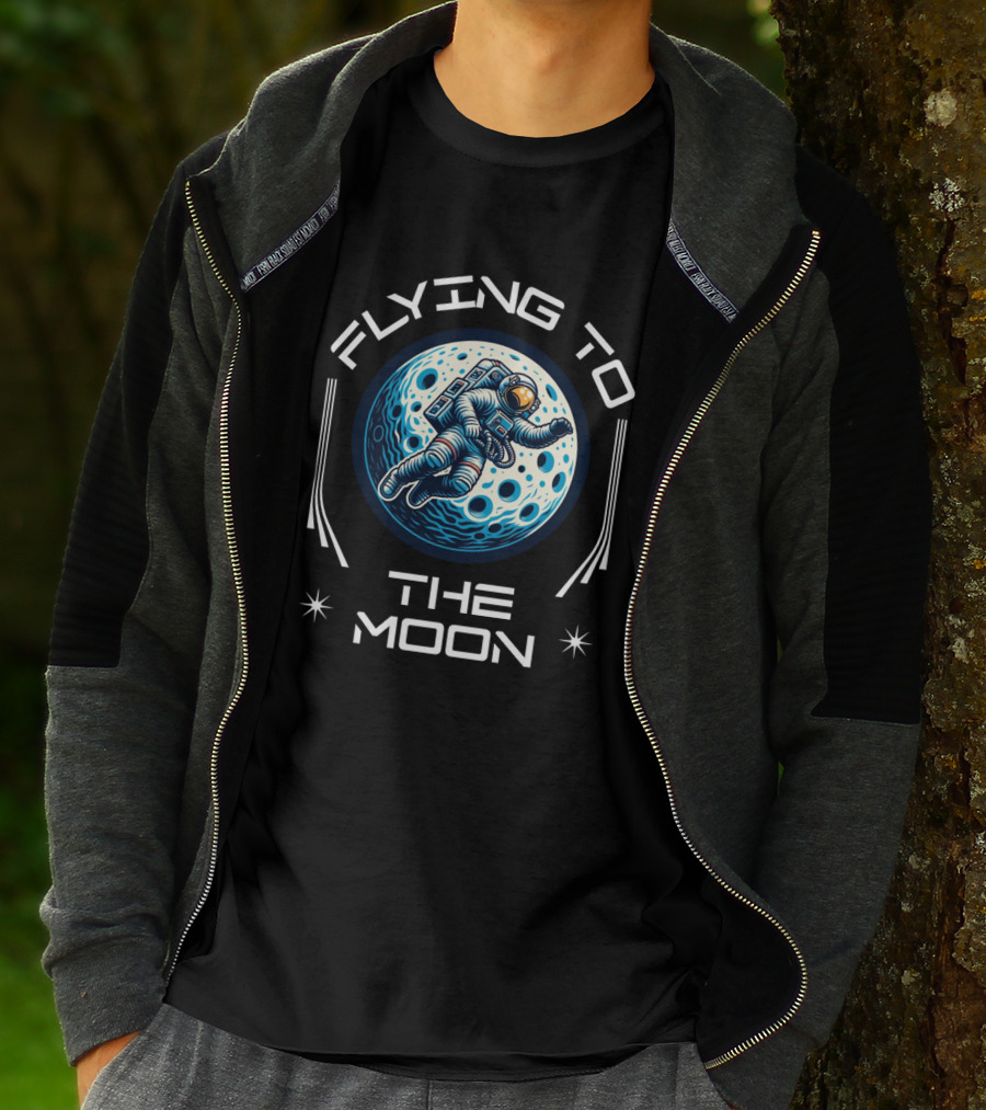 Flying To The Moon Space Astronaut Adventure Lunar Journey T-Shirt