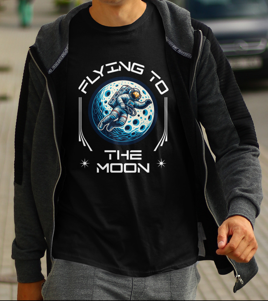 Flying To The Moon Space Astronaut Adventure Lunar Journey T-Shirt