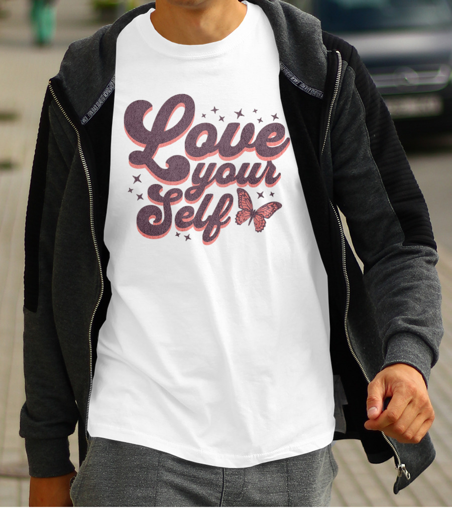 Love Yourself Butterfly With Stars T-Shirt
