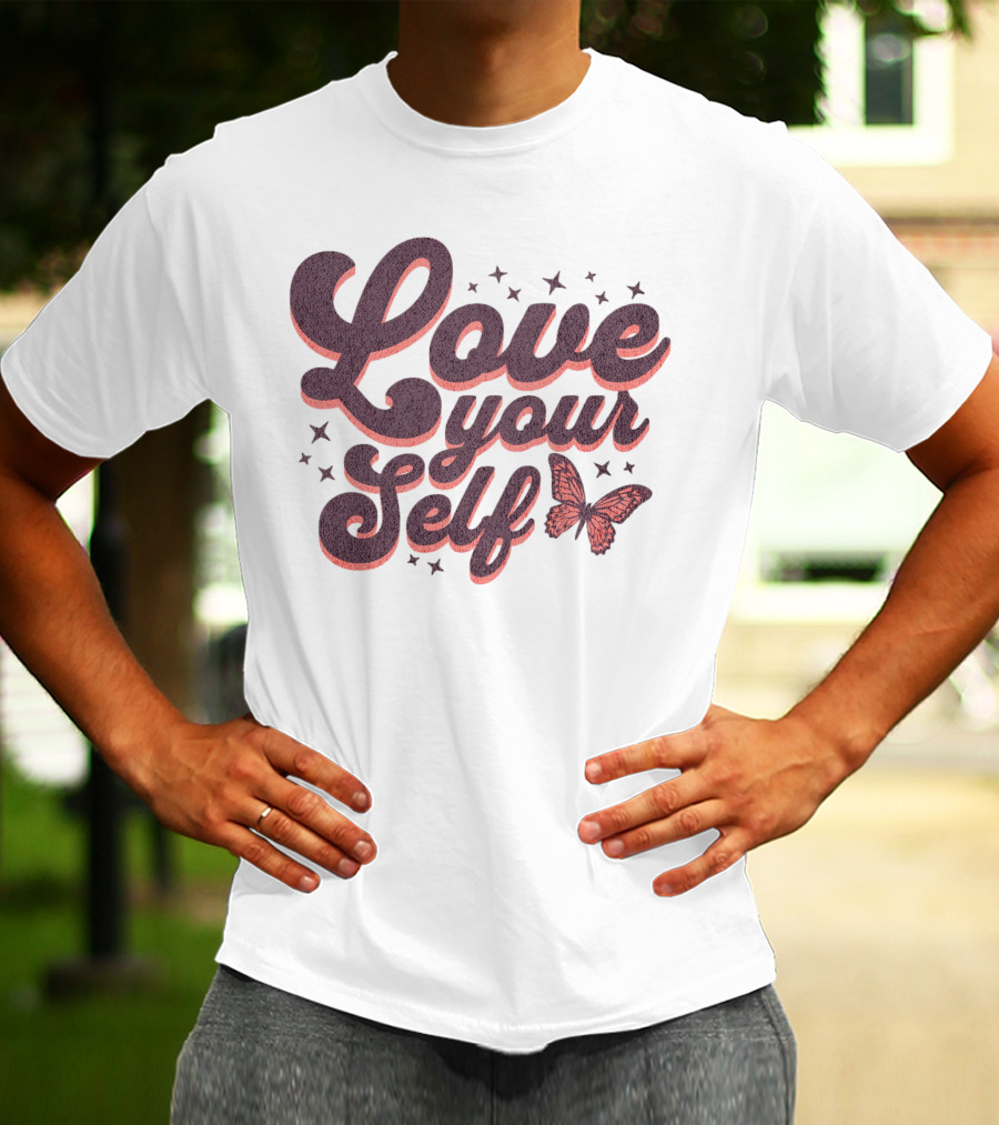 Love Yourself Butterfly With Stars T-Shirt