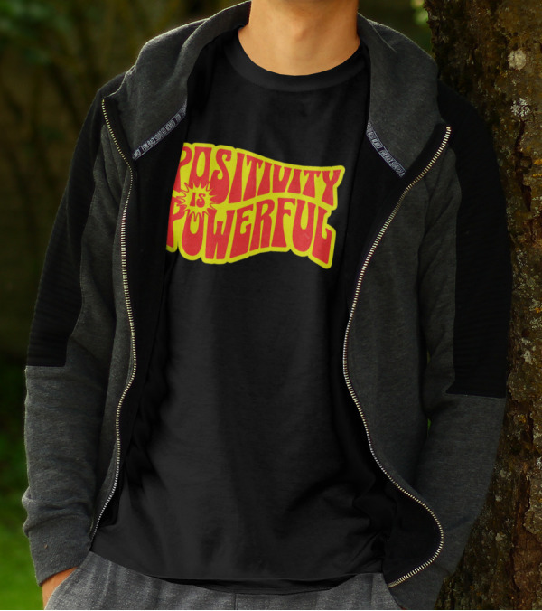 Positivity Is Powerful Retro Typography T-Shirt