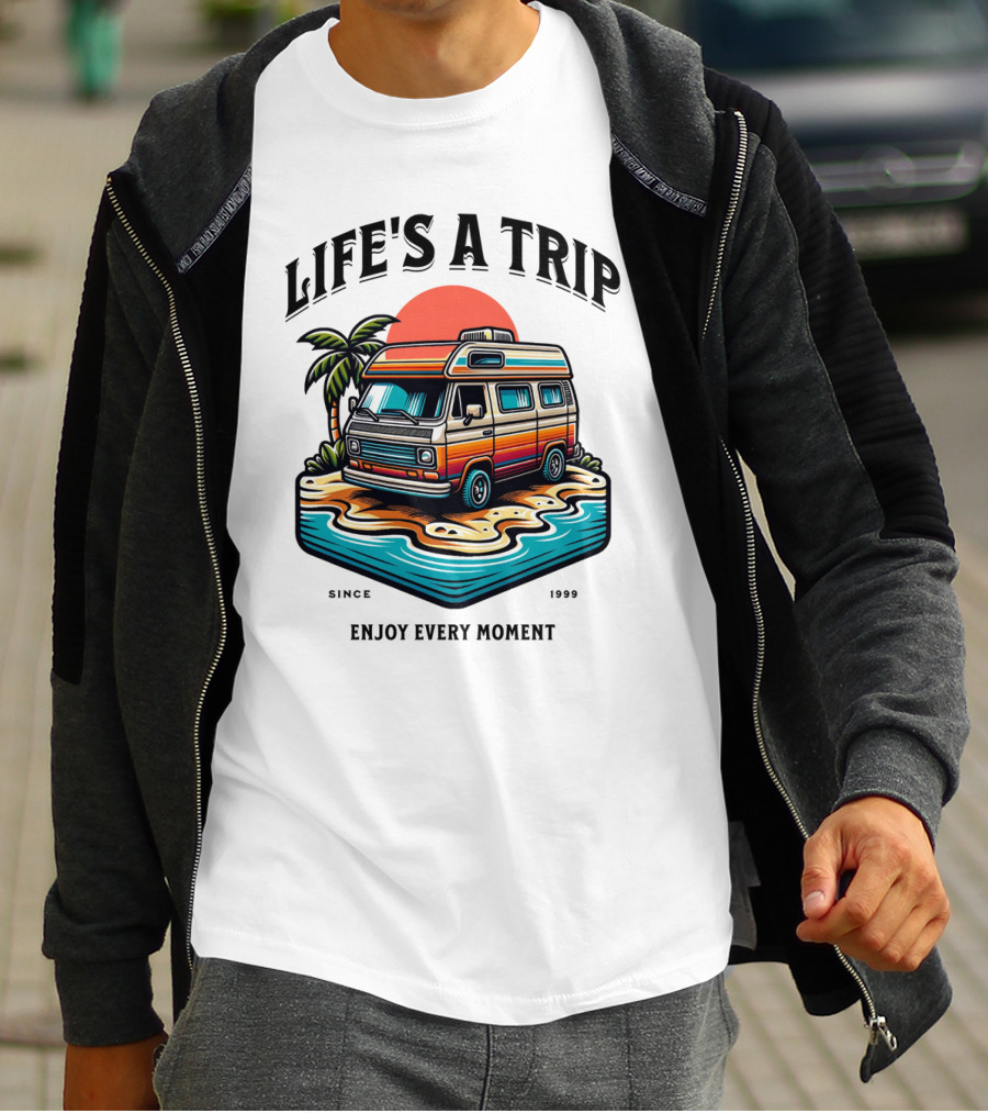 Life's A Trip Vintage Campervan Since 1989 Enjoy Every Moment T-Shirt