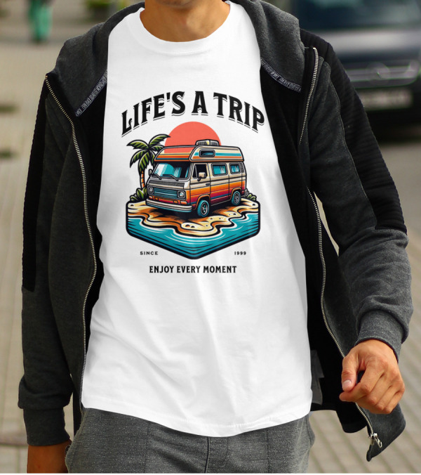 Life's A Trip Vintage Campervan Since 1989 Enjoy Every Moment T-Shirt