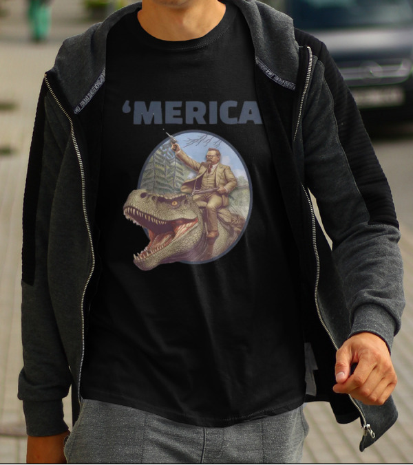 'Merica Dinosaur Rider Macrodosing Tr T-Shirt