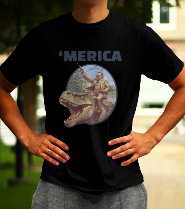 'Merica Dinosaur Rider Macrodosing Tr T-Shirt