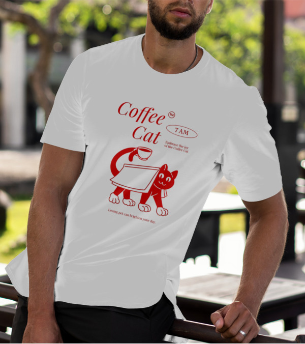 Coffee Cat 7 AM Embrace The Joy Of The Coffee Cat T-Shirt