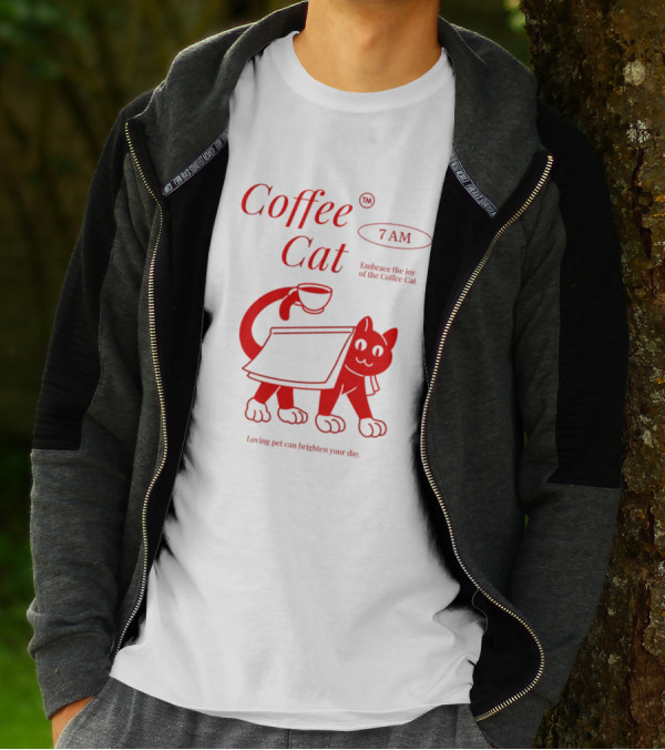Coffee Cat 7 AM Embrace The Joy Of The Coffee Cat T-Shirt