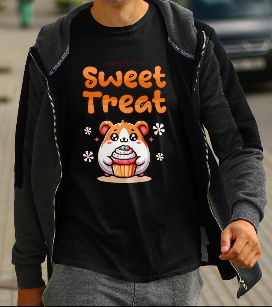 Hamster's Sweet Treat Cupcake Cute Creamy Delight T-Shirt