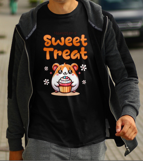 Hamster's Sweet Treat Cupcake Cute Creamy Delight T-Shirt