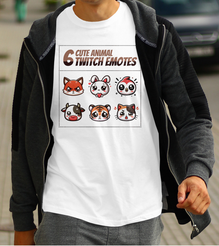 6 Cute Animal Twitch Emotes T-Shirt