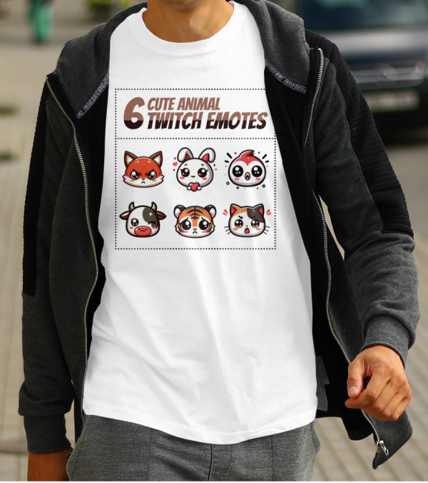 6 Cute Animal Twitch Emotes T-Shirt