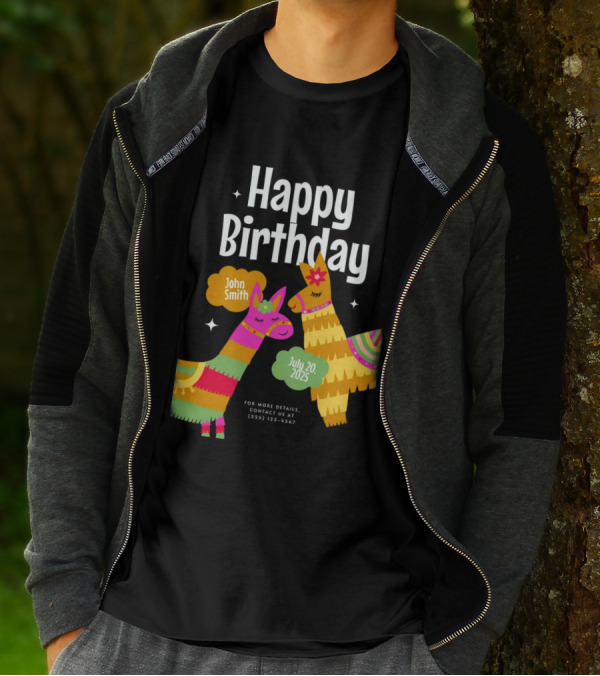 Happy Birthday John Smith Llamas July 20 2025 T-Shirt