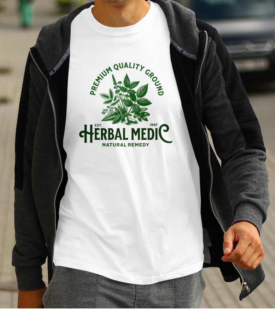 Premium Quality Ground Herbal Medic Natural Remedy Est. 1987 T-Shirt