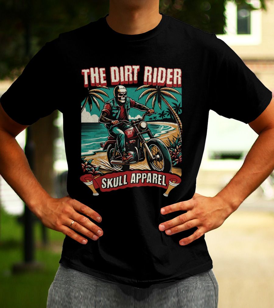 The Dirt Rider Skull Apparel 177 Beach Motorcycle Adventure T-Shirt
