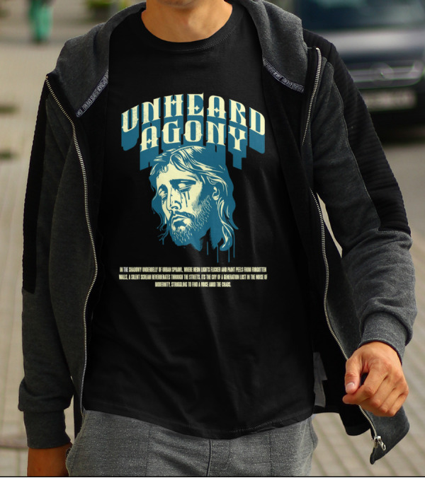 Unheard Agony Neon Lights Silent Scream Struggling Voice Chaos T-Shirt