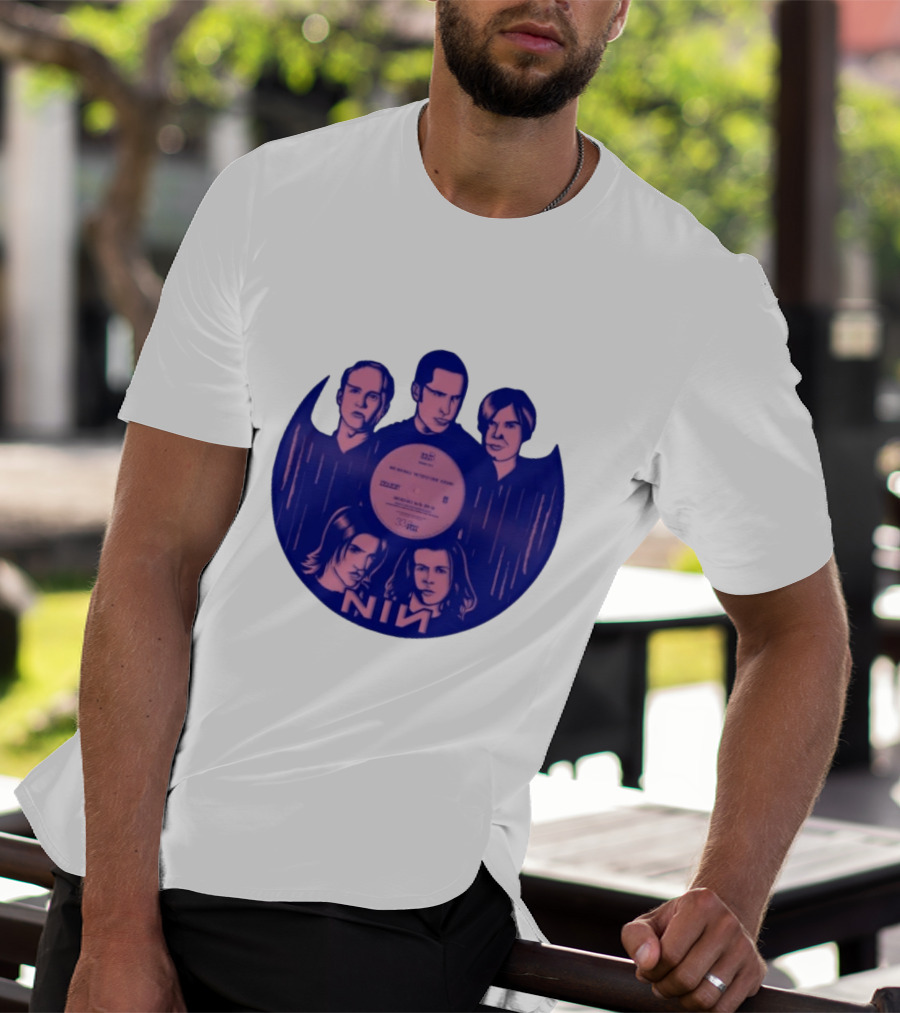 NIN Spiral Group Portrait With Record T-Shirt