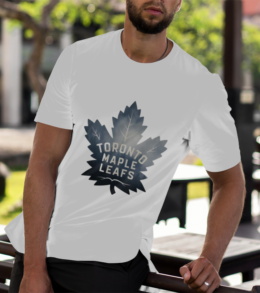 Toronto Maple Leafs Logo In Maple Leaf Shape T-Shirt