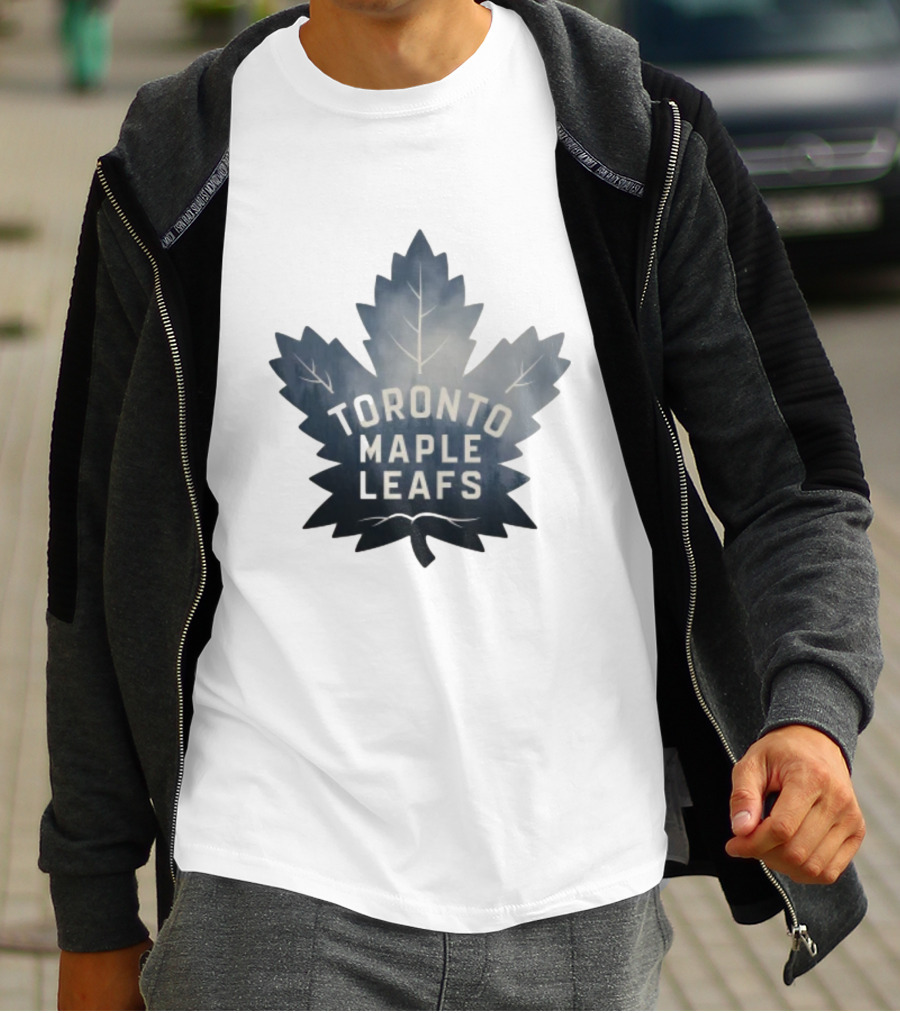 Toronto Maple Leafs Logo In Maple Leaf Shape T-Shirt