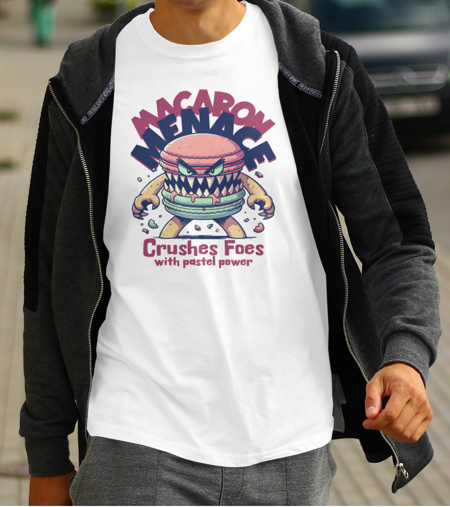 Macaron Menace Crushes Foes With Pastel Power T-Shirt