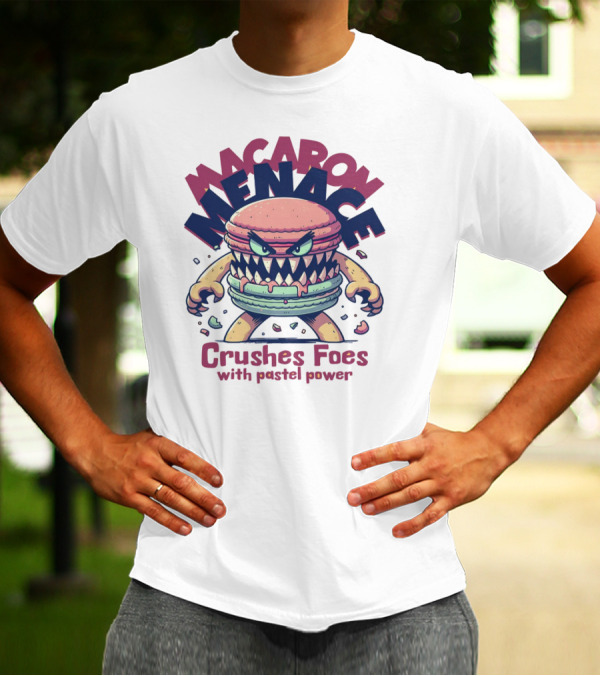 Macaron Menace Crushes Foes With Pastel Power T-Shirt