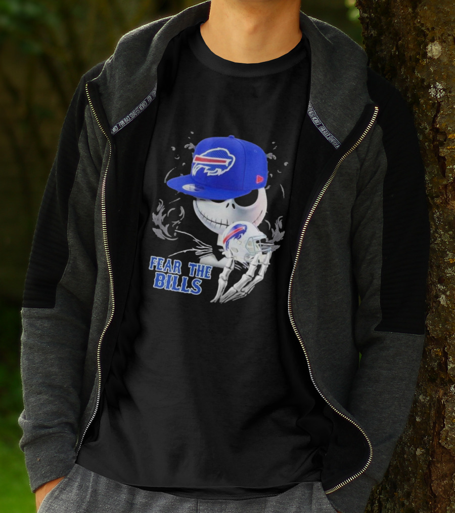 Buffalo Bills Jack Skellington Fear The Bills Halloween NFL Crossover T-Shirt