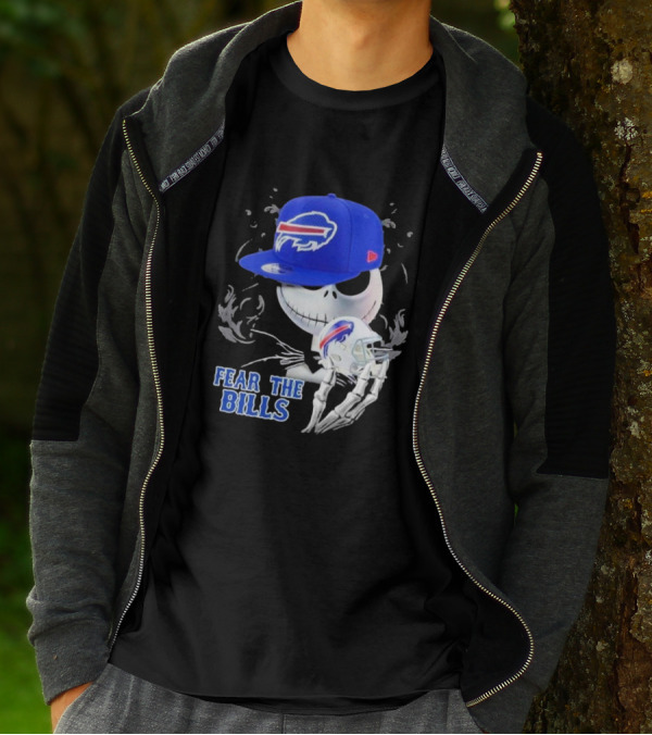 Buffalo Bills Jack Skellington Fear The Bills Halloween NFL Crossover T-Shirt