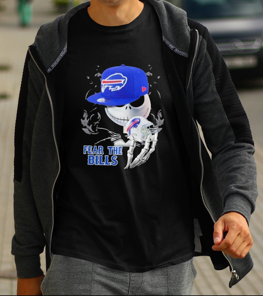 Buffalo Bills Jack Skellington Fear The Bills Halloween NFL Crossover T-Shirt