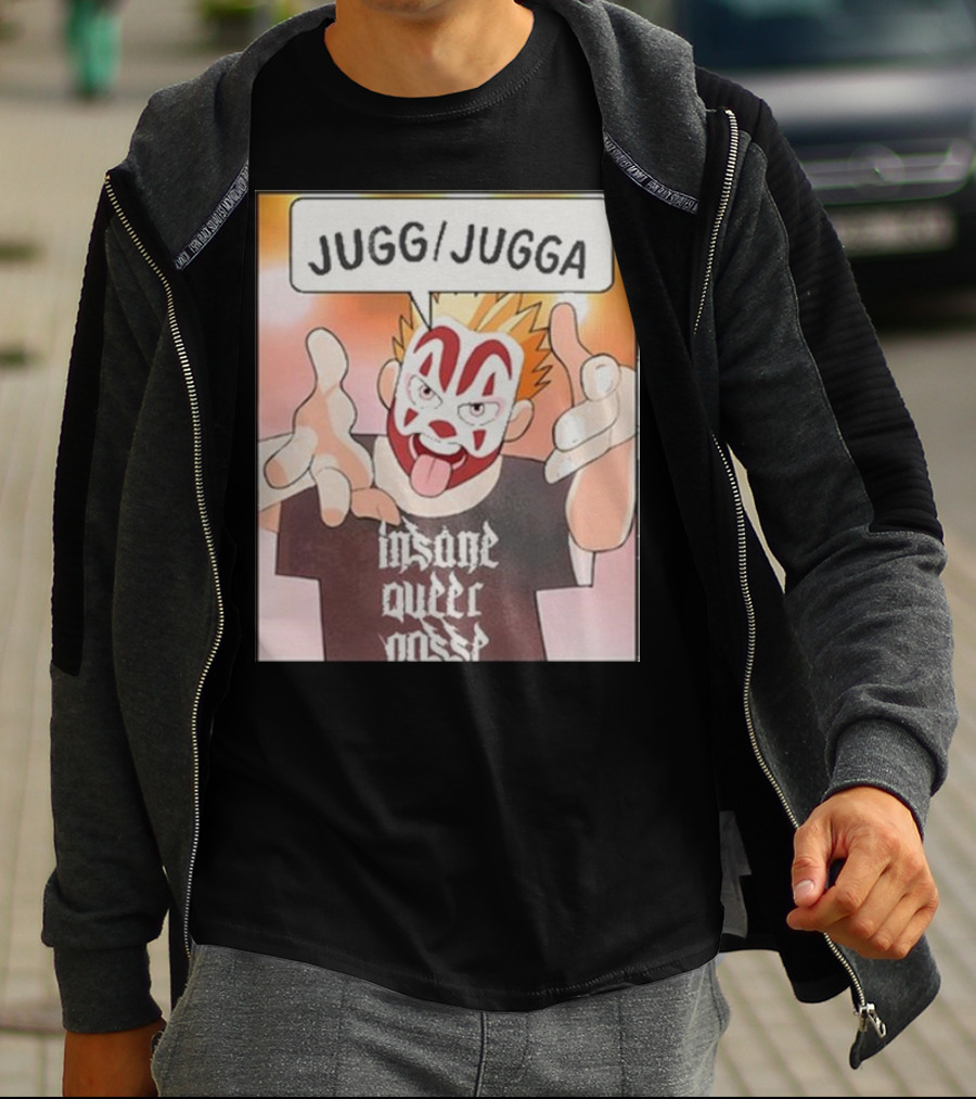 Jugg Jugga Insane Queer Posse Cartoon Character Clown Face T-Shirt