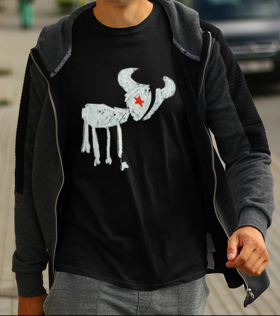 Wearetexans For All The Texans Bull Icon With Red Star T-Shirt