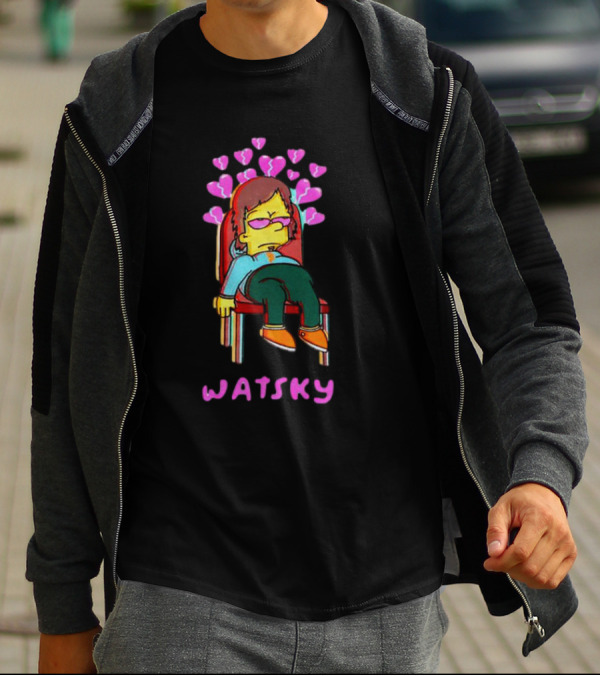Simpson Watsky Bartsky Cartoon Character With Heart Symbols T-Shirt