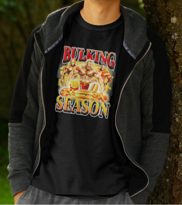 Notsafeforwear Bulking Season Muscular Trio And Feast T-Shirt