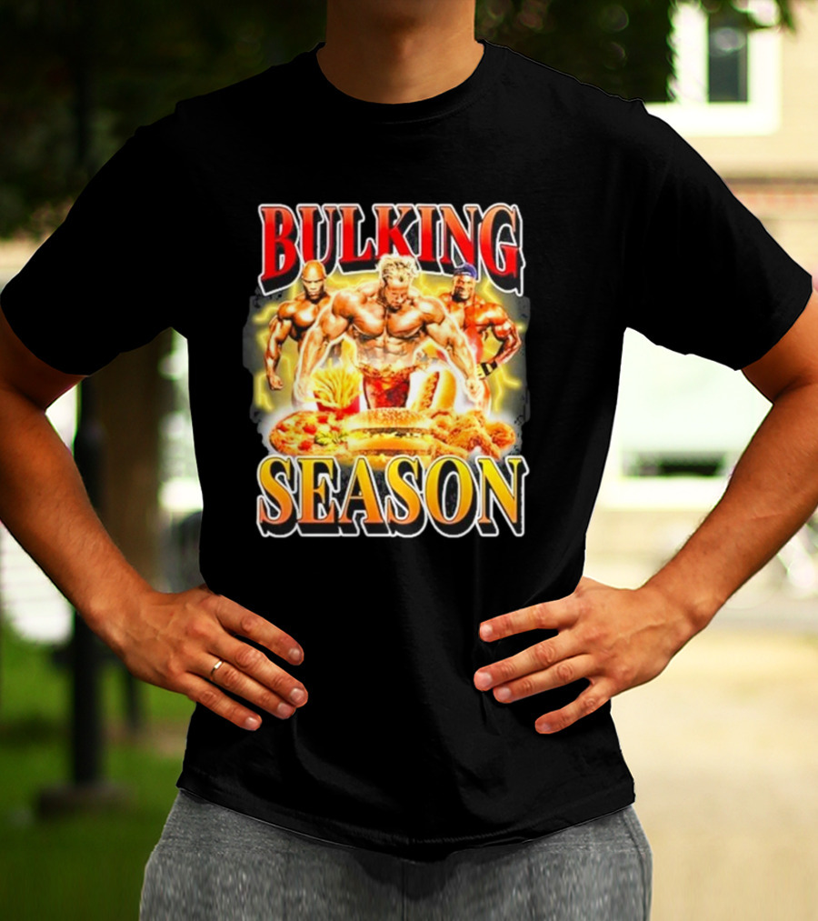 Notsafeforwear Bulking Season Muscular Trio And Feast T-Shirt
