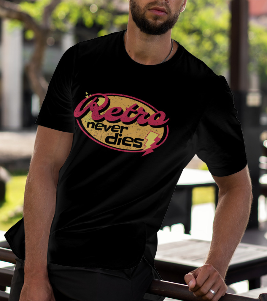 Retro Never Dies Lightning Grunge T-Shirt