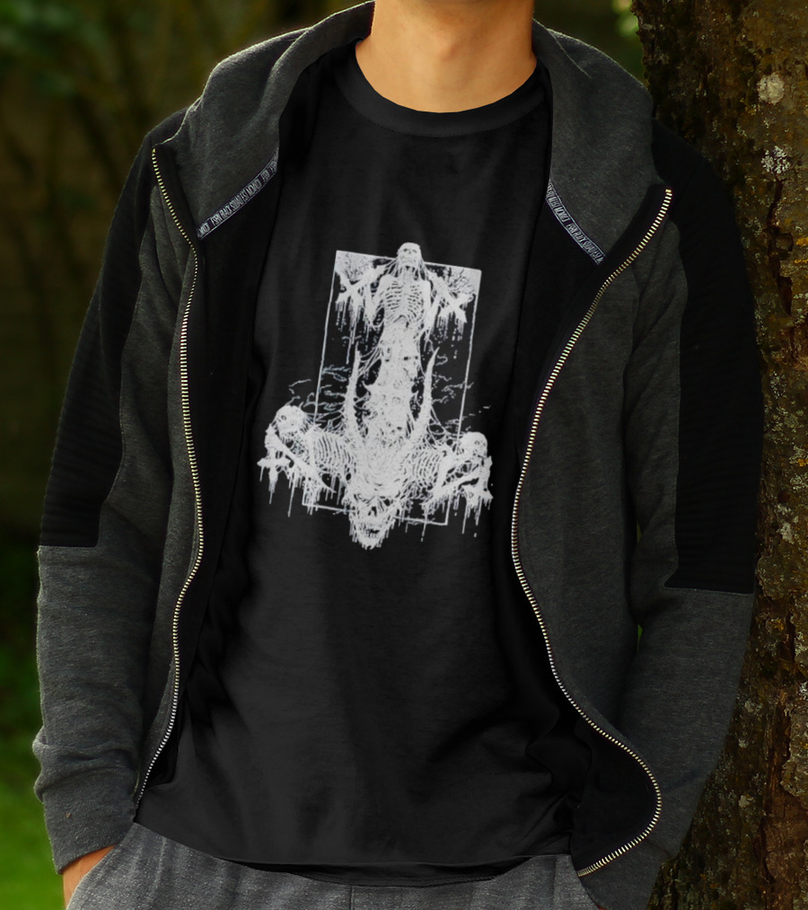 Riddickart X Spencer’s Unholy Skeleton Dripping White T-Shirt