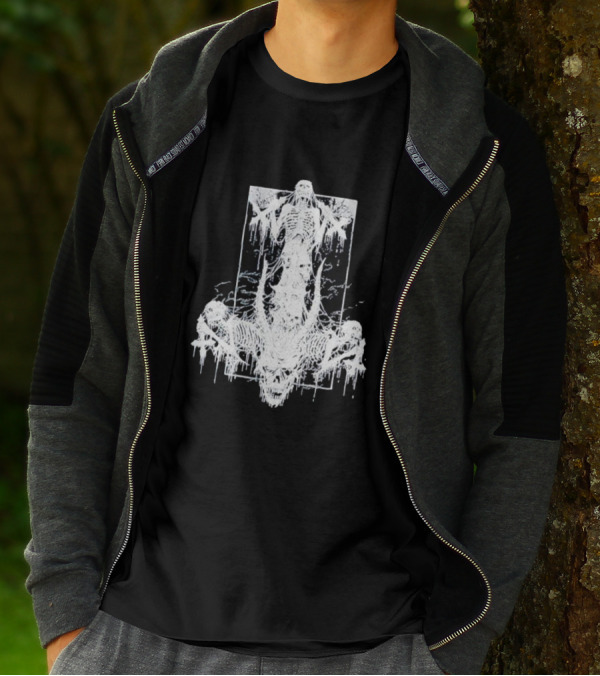 Riddickart X Spencer’s Unholy Skeleton Dripping White T-Shirt