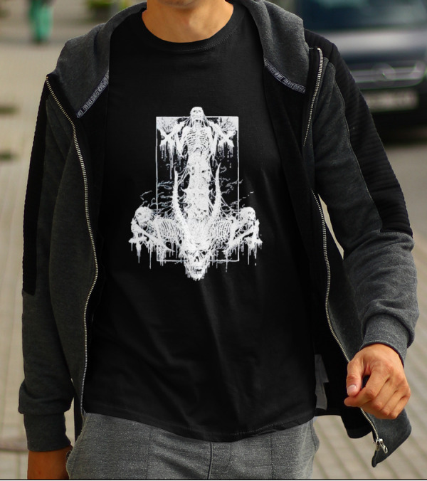 Riddickart X Spencer’s Unholy Skeleton Dripping White T-Shirt